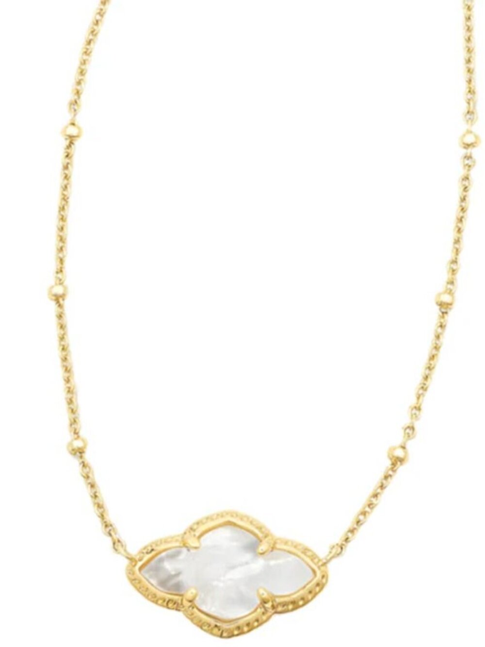 Kendra Scott Abbie Gold Mother of Pearl Necklace - 18" Adjustable